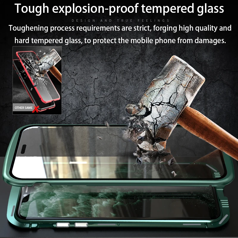 Для iPhone 11 2019 металлическая рамка двустороннее закаленное стекло для Pro Max ОСА