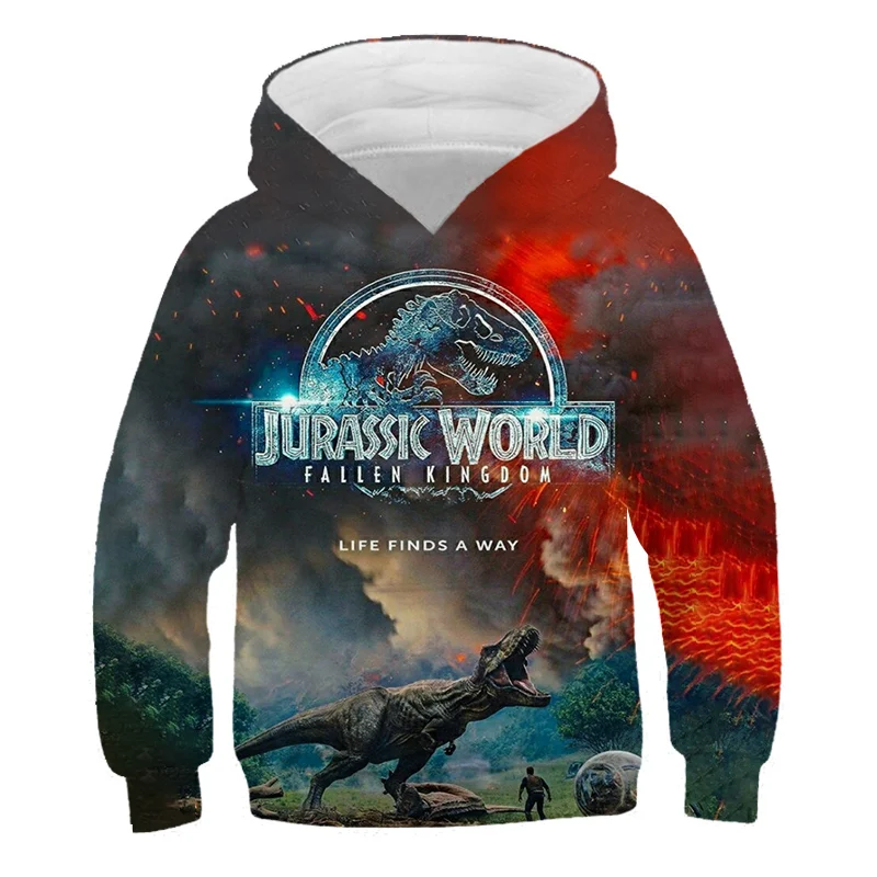 

Hot Movies Dinosaur hoodies 3D printed Sweatshirt Hoodie Harajuku Jurassic park Autumn Streetwear Boys and girls Casual hoodies