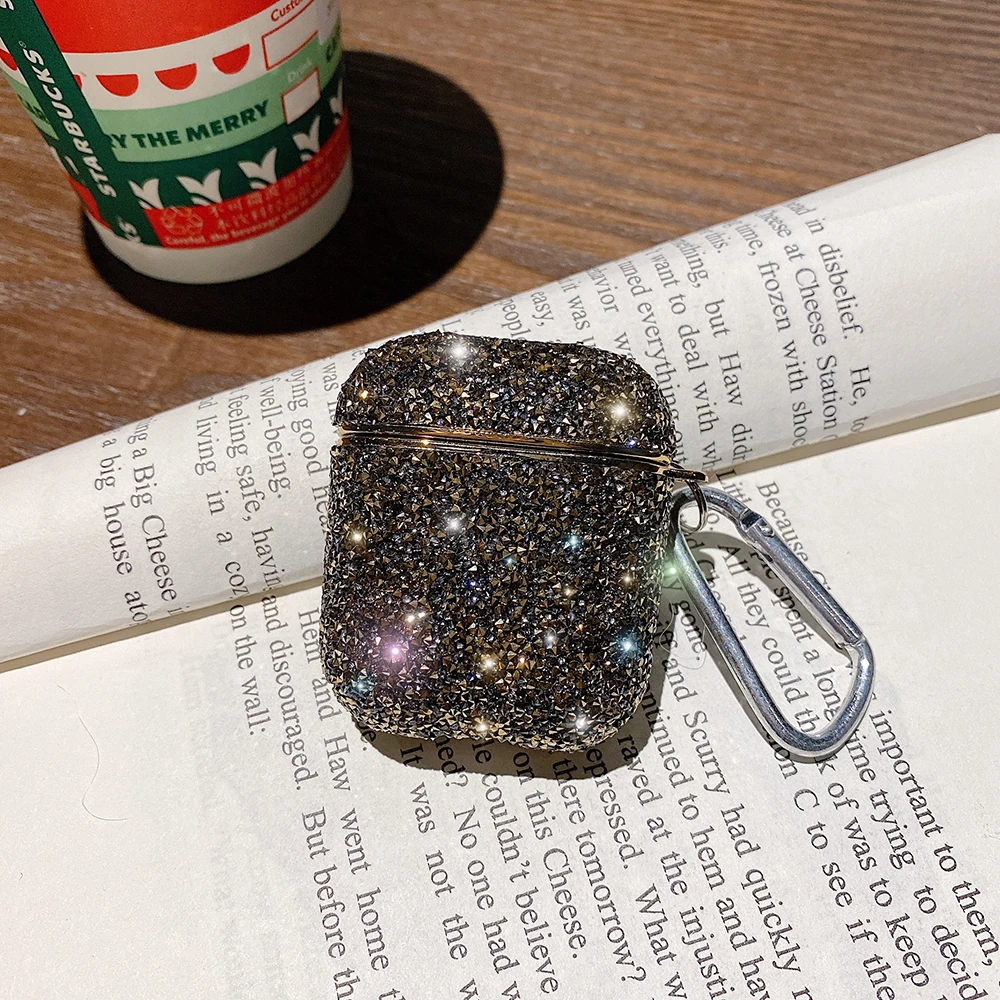 Блестящий жесткий чехол из поликарбоната для наушников Apple AirPods 2 1 роскошный