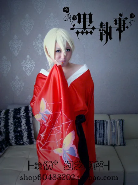 

Black Butler Ciel Phantomhive Alois Trancy Red kimono Cosplay Costume