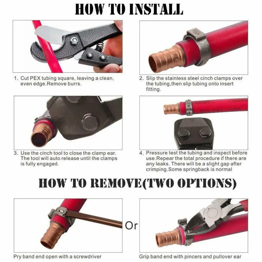 Pex Зажимные инструменты SS-T для зажимов из нержавеющей стали 5/8 &quot 38&quot 1/2 3/4&quot 1