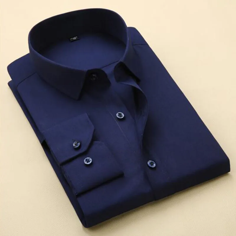 Мужская однобортная рубашка с отложным воротником и длинным рукавом | одежда
