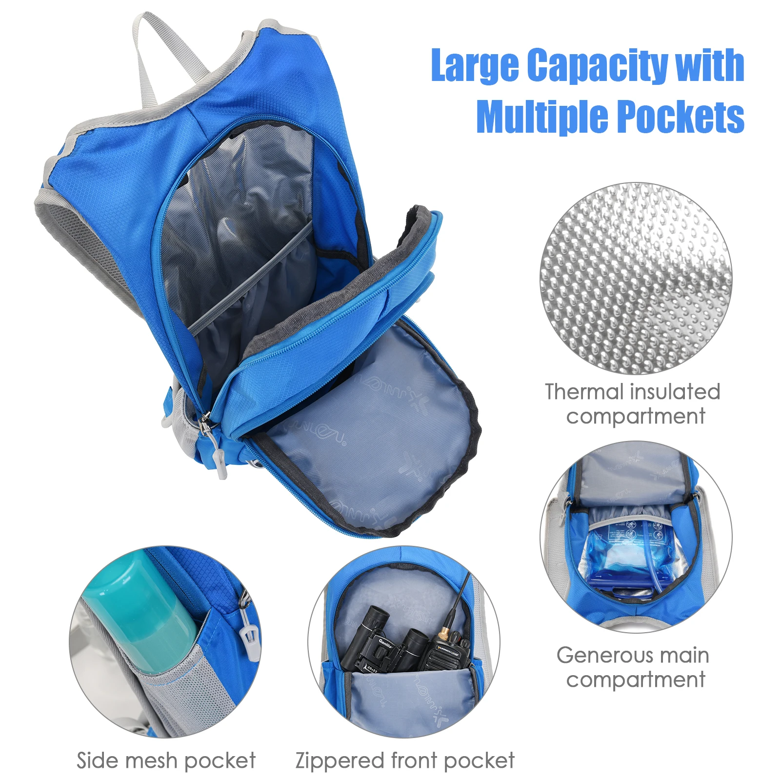 junletu outdoor backpack menwomen waterproof bag hydration backpack with insulated compartment cooler bag for camping cycling free global shipping