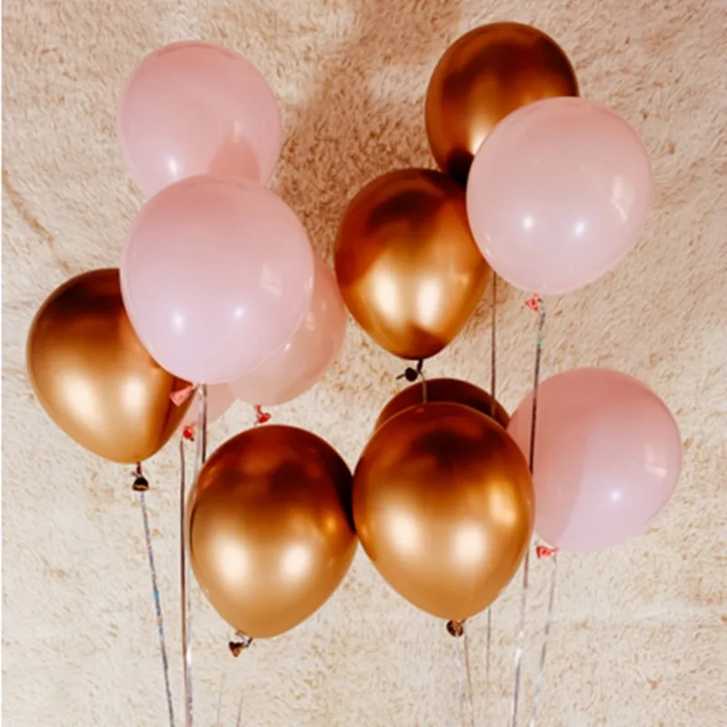as picture 15pcs of 12" metal gold confetti balloons ink blue white balloon wedding party decoration kids children birthday party supplies - Цвет: as picture