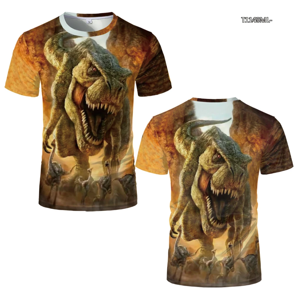 

Summer Men's short-sleeved animalT-shirt fashion print personality round neck casual trend 3D pattern printing