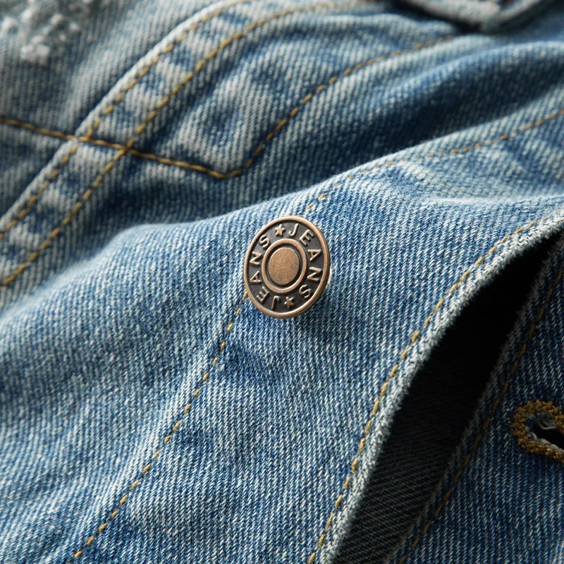 

2020 Men's Spring New Denim Jacket Youth Retro Fashion Lapel Denim Jacket