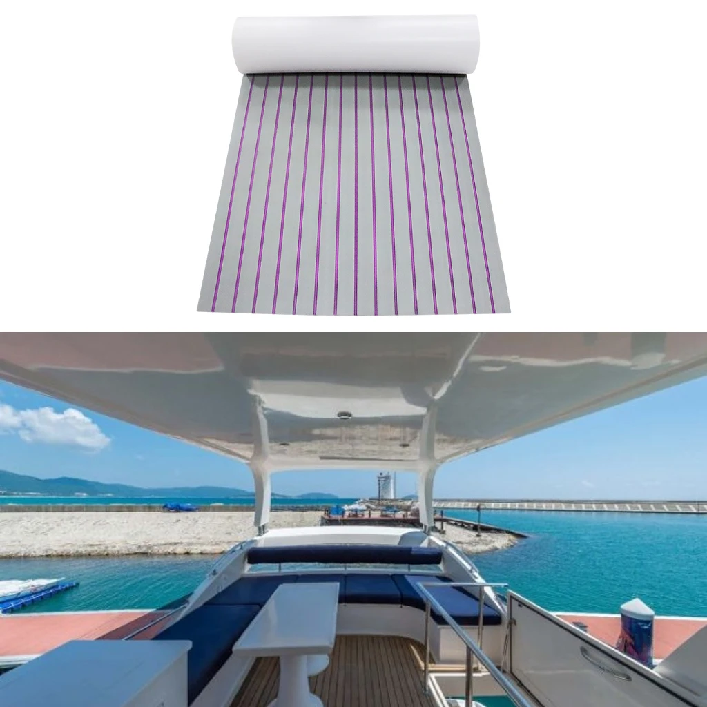

240x60x5cm Yacht RV Boat Flooring Sheet Mat Self-Adhesive Non-skid Eva Foam Faux Teak Boat Decking Mat for Marine Boat Deck