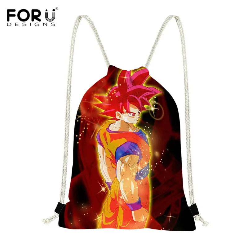 FORUDESIGNS/горячая аниме Dragon Ball Z Супер шнурок рюкзак для детей мальчиков Прохладный Saiyan солнце Гоку Вегета печати школьные сумки - Цвет: HMA319Z3