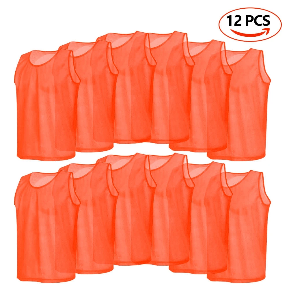 12 шт. взрослый футбол Pinnies быстросохнущие футбольные майки жилет Scrimmage практика спортивный жилет дышащий командный тренировочный нагрудник