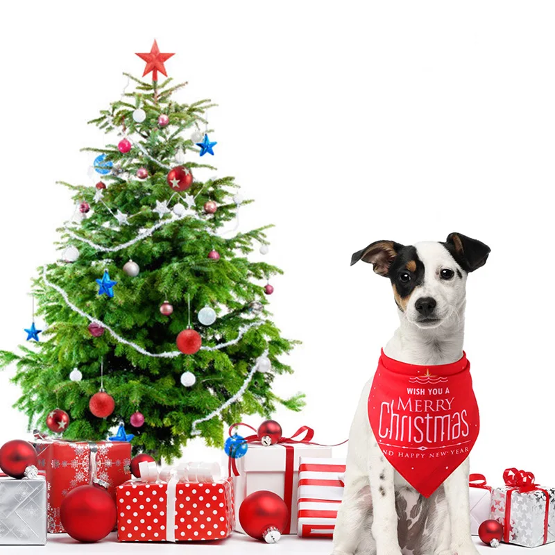 Бандана для кошек и собак Рождественский ошейник домашних животных нагрудник