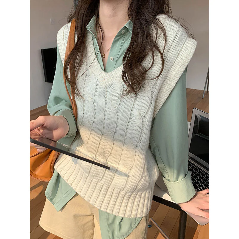 

Женская свободная рубашка с длинным рукавом, с воротником-стойкой