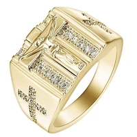 wangaiyao new jewelry jesus cross ring diamond plated european and american fashion mens ring