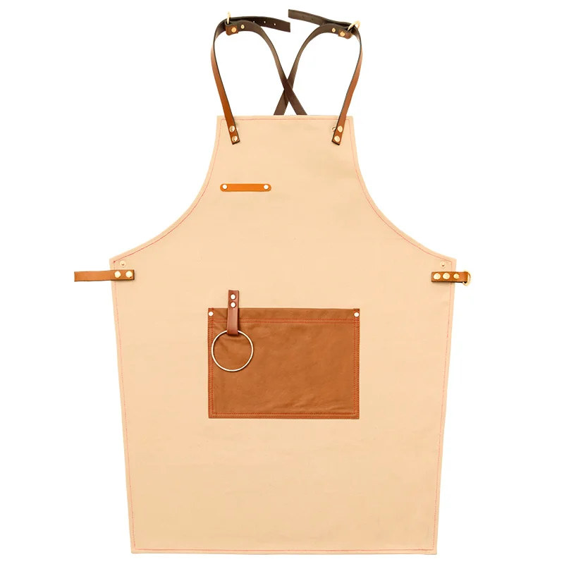 

Denim apron canvas custom logo milk tea coffee shop restaurant nail art Korean oil painting men and women overalls