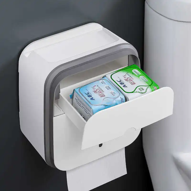 

Punch-free Minimalist Style Seamless Waterproof Bathroom Living Room Kitchen Creative Tissue Box Rack Healthy Mater Hot G8212