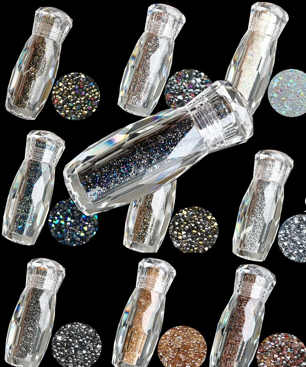 

10style 0.6-1.2mm Crystal Nail Art Micro Zircon Nail Caviar Zircon Micro Beads Nail Art Rhinestone Nail Glitter DIY Crystal Gems