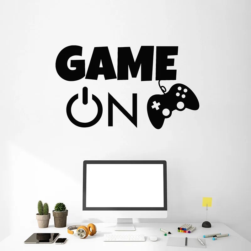 

Gamer Wall Decal Play Video Game Joystick Gaming Art Door Window Vinyl Stickers Kids Boys Bedroom Playroom Home Decor Mural E688