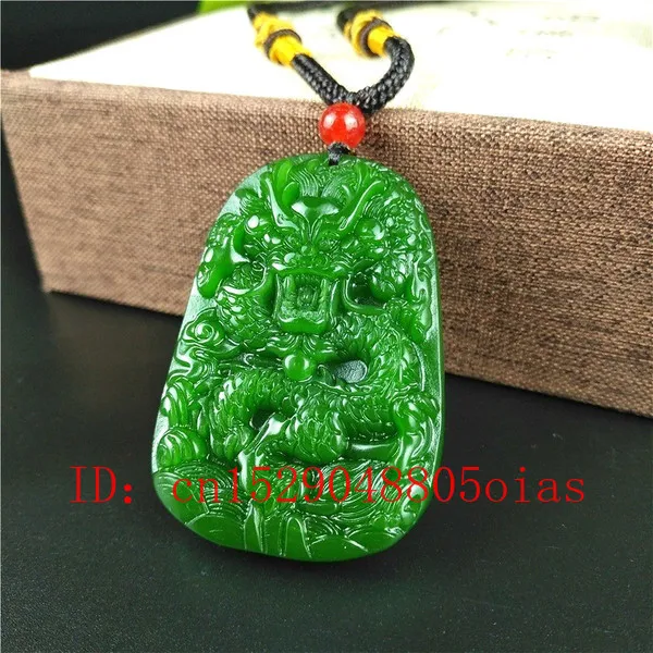 Натуральный зеленый китайский Нефритовый дракон кулон ожерелье модное