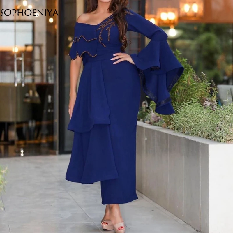 

New Arrival Navy blue formal dress Evening gown abendkleider 2023 Robe de soiree musulman evening dress short Party dress