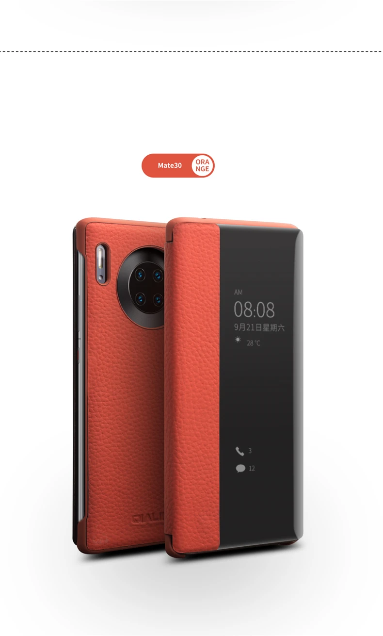 QIALINO Роскошный чехол для телефона из натуральной кожи для huawei P30 Pro Ультра тонкий смарт-чехол для huawei mate 30 Pro