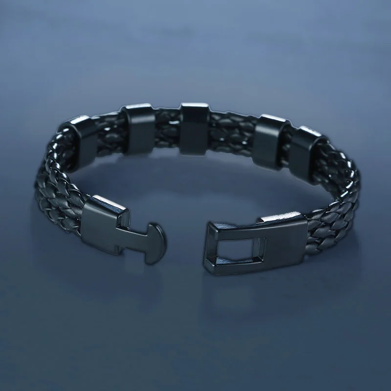 Кожаный персонализированный браслет имя дата семейный подарок для мужчины папы