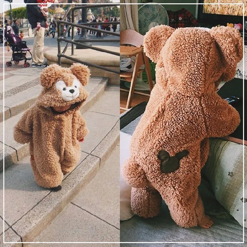 Новый Детский комбинезон с милым мультяшным рисунком зимняя одежда для