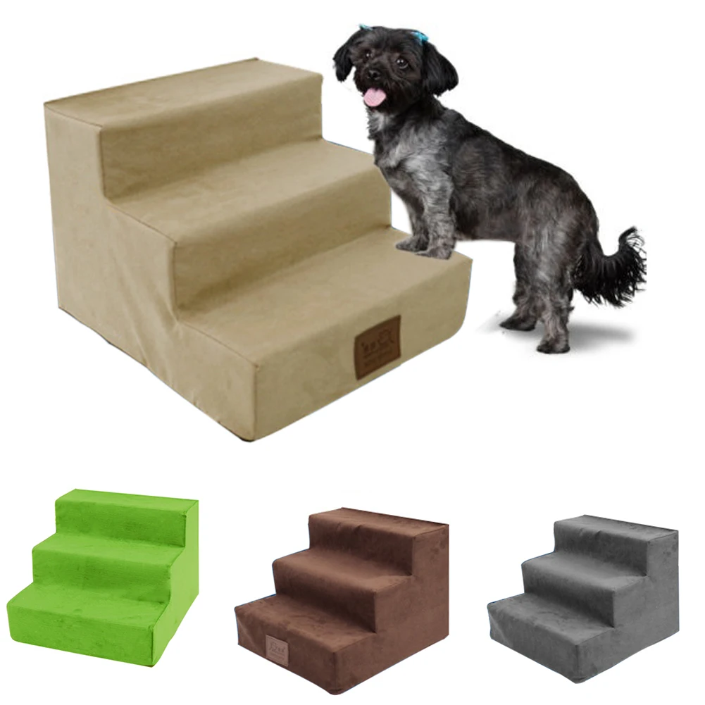 

Hot 3-Step Dog Pet Stairs Indoor Ramp Portable Folding Puppy Cat Ladder Bed Cushion