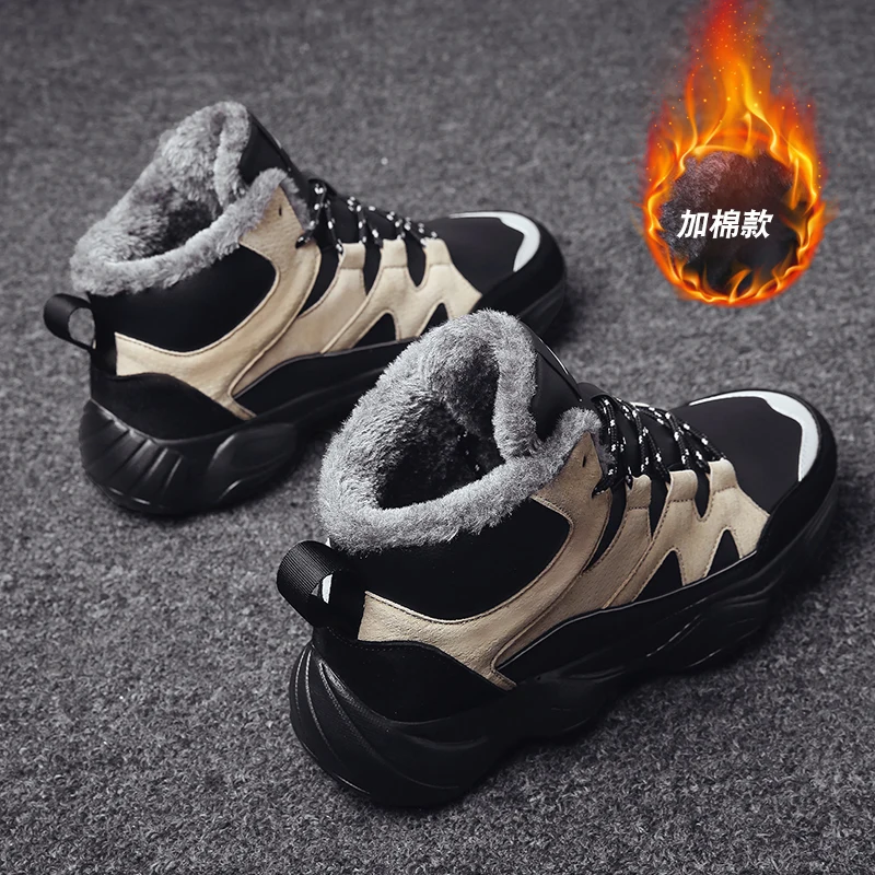 Super Warm Winter Men Boots High Quality Autumn Snow Male Waterproof Soft pu Leather Shoes Ankle | Обувь