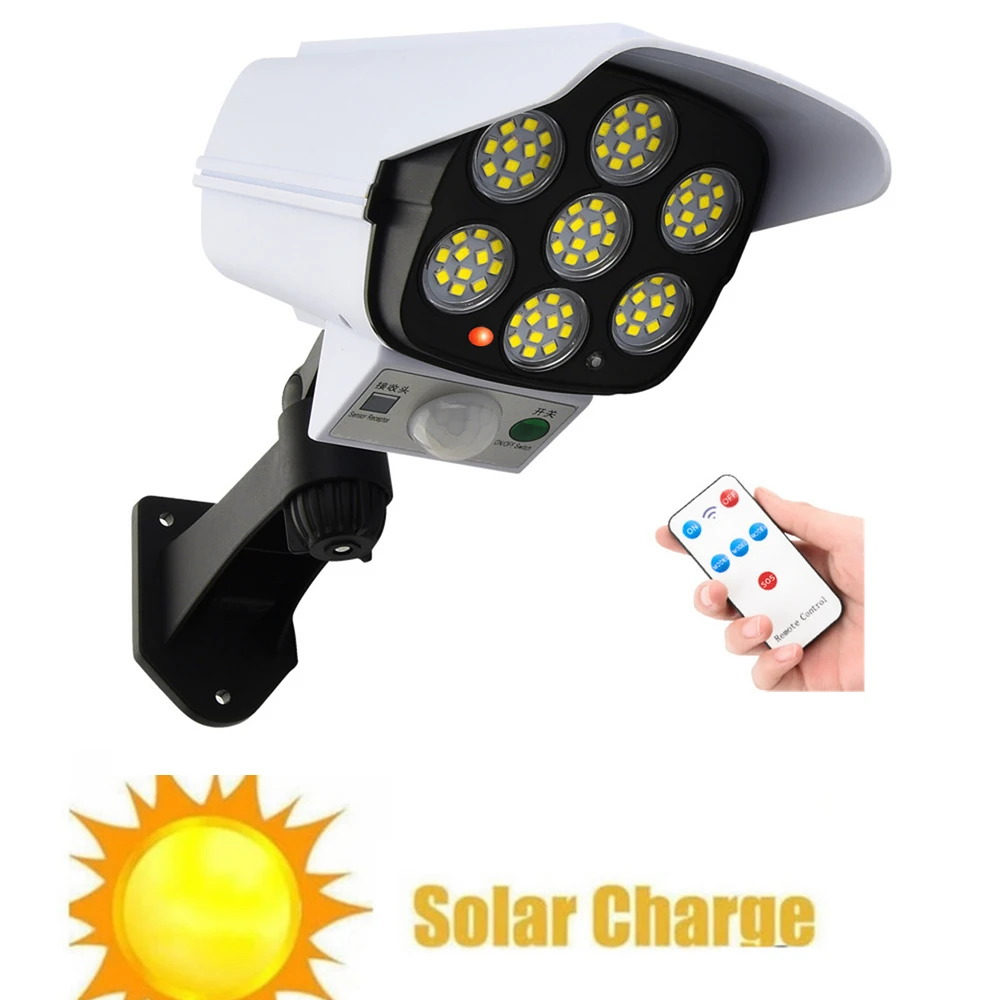 

remote Solar motion sensor LED Light outdoors Simulation Monitoring Security Lighting Wall Lamp Fake Camera Lights