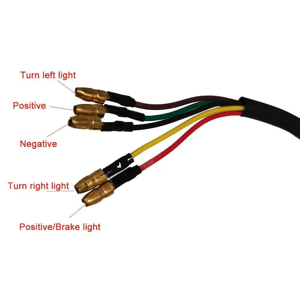 

12V 5 In 1 Universal Motorcycle ATV LED Rear Tail Brake Stop Indicator Signal Lamp Turn Signal Light Retro License Plate Light