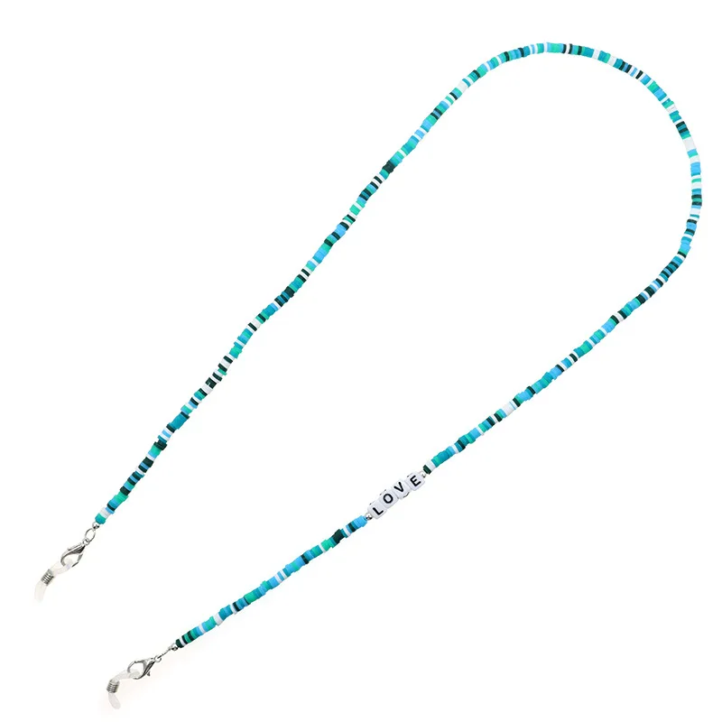 

2021 Clay Soft Ceramic Beads Glasses Chains Multi-Color Non-Slip Fashion Glasses and Mask Rope Chain