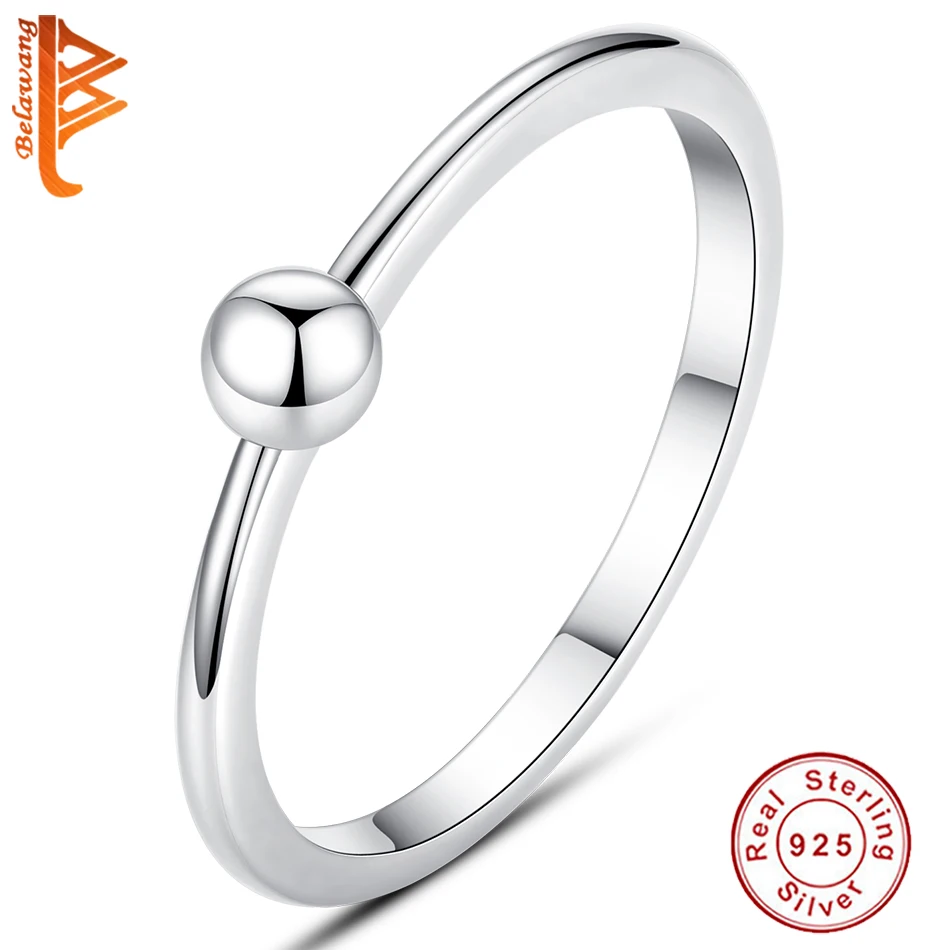 

Кольцо женское из серебра 925 пробы, с одной бусиной