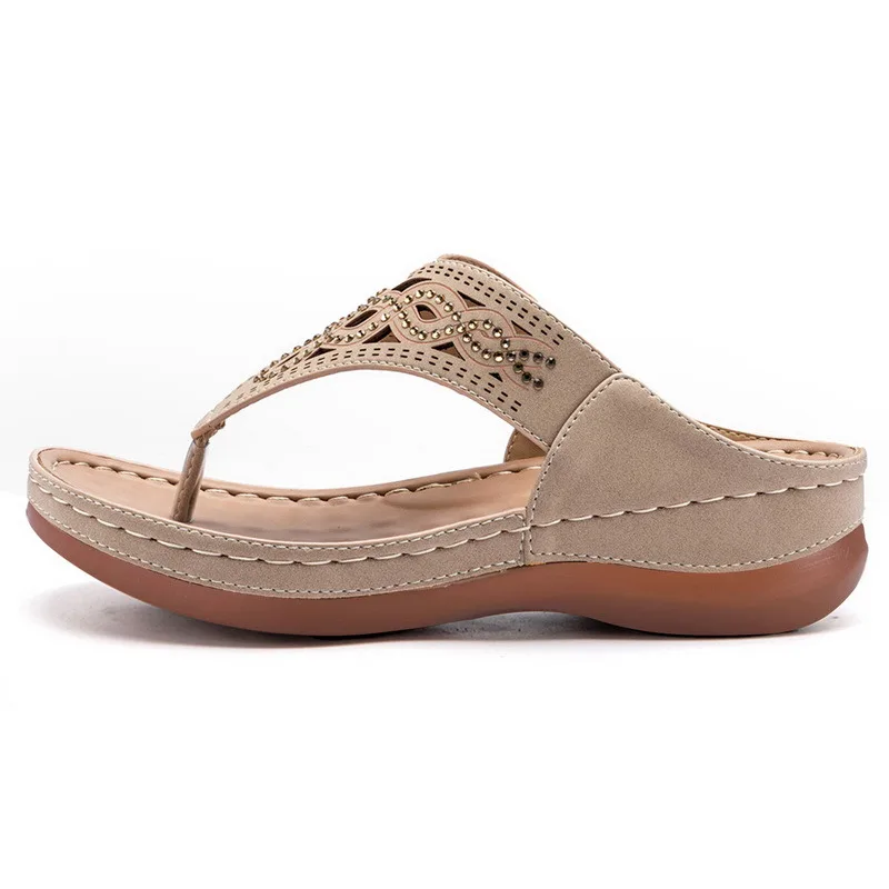 

Women Sandals 2021 New Clip Toe Wedges Shoes For Women Summer Sandalias Mujer Beach Casual Heels Sandals Platform Flip Flops