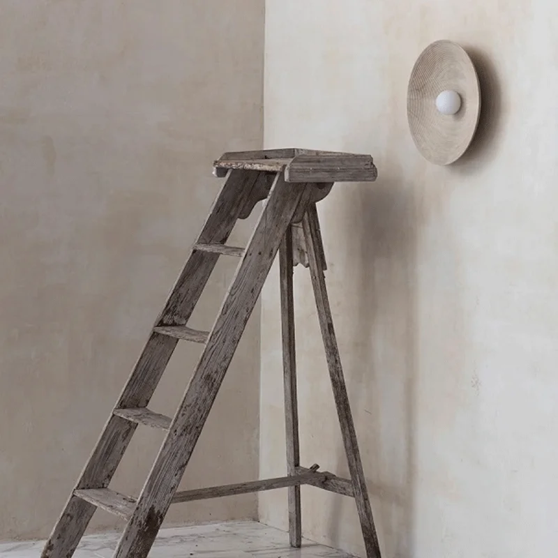 Круглая настенная лампа в японском стиле ретро комнатные прикроватные бра для