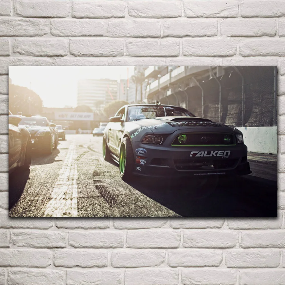 

Formula D Mustang drift muscle race racing car fabric posters on the wall picture home art living room decoration KQ417