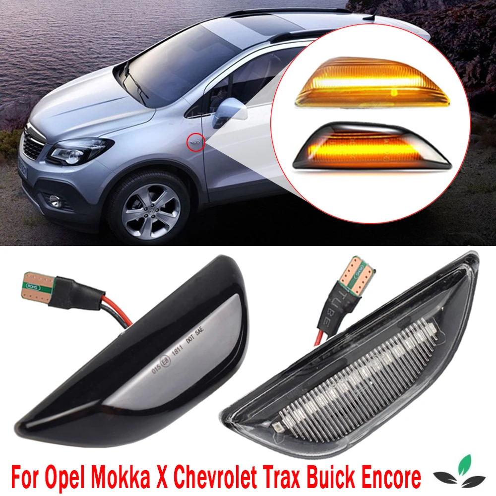 

2x Dynamic Led Side Marker Flowing Turn Signal Sequential Blinker Lamp For Opel Mokka X Chevrolet Trax 2013~2020 Buick Encore