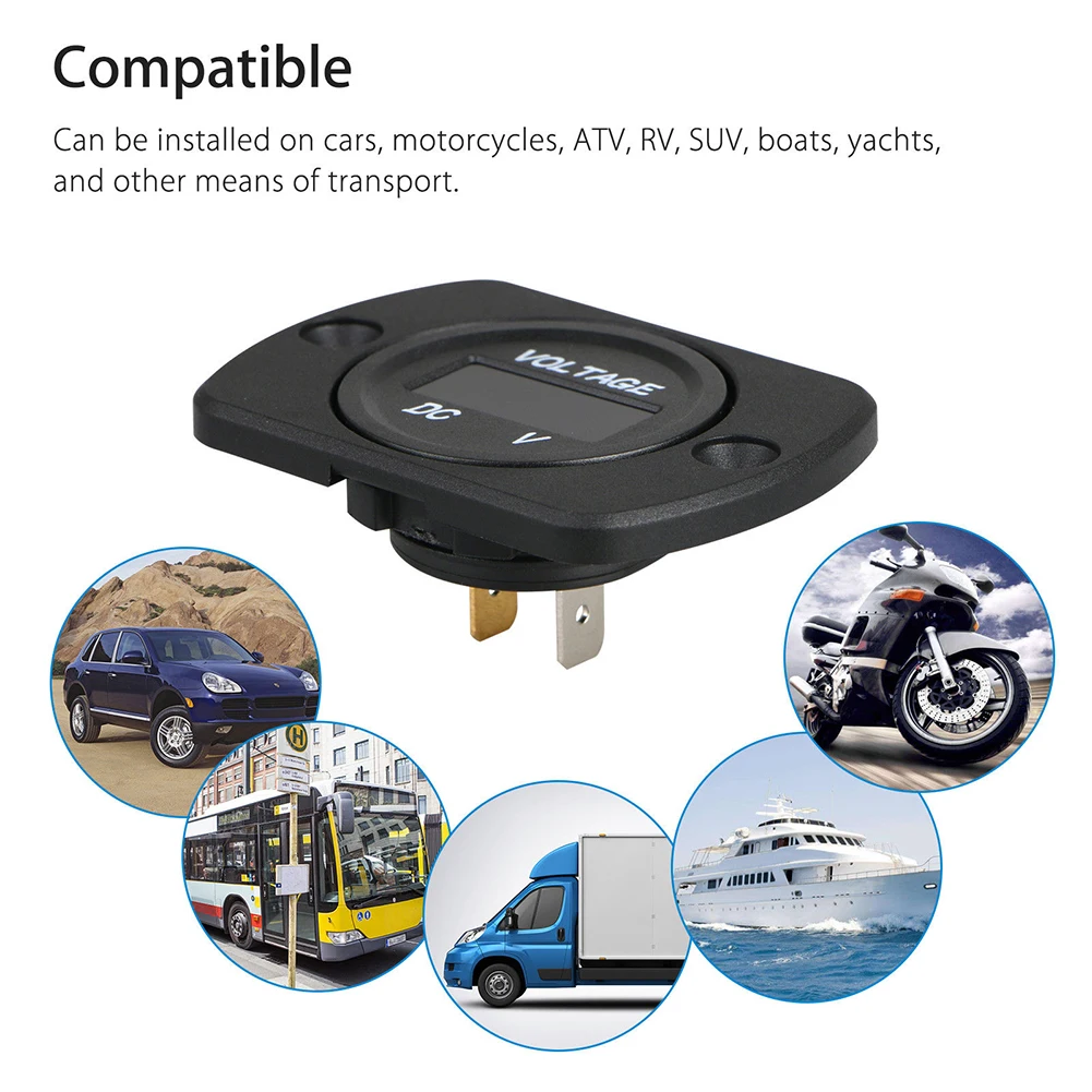 Led Voltmeter Easy To Use Portable Universal Car Motorcycle Digital 12-24V Durable Battery Gauge | Автомобили и мотоциклы