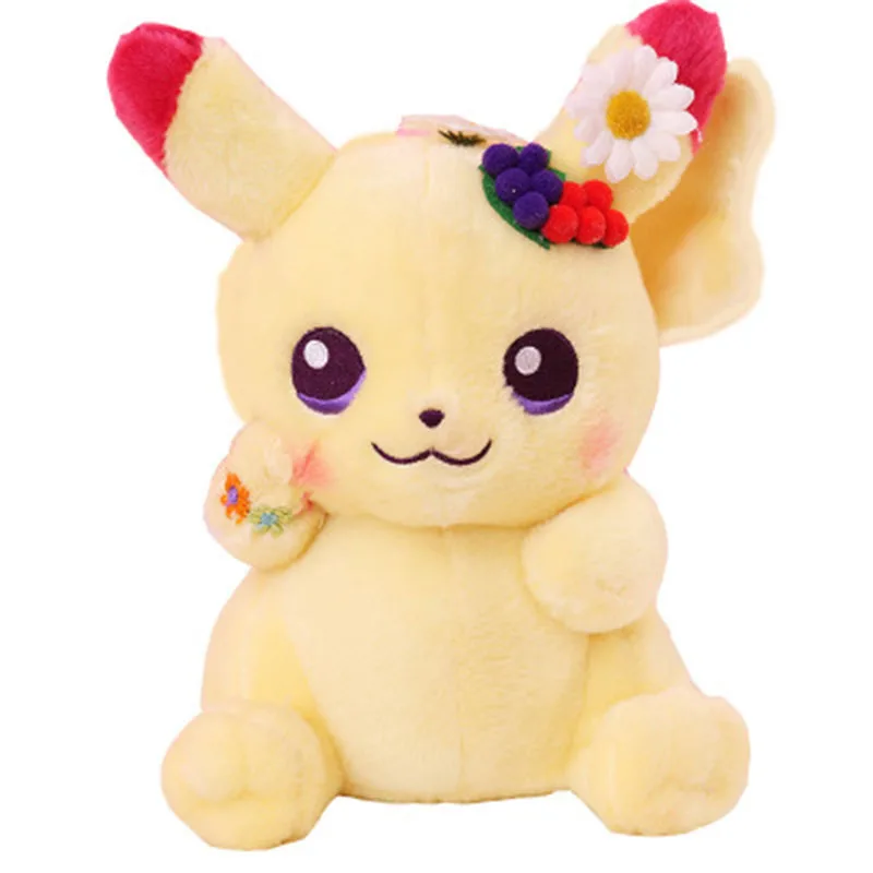 

Wreath Kawaii Pikachued Pokemoned Stuffed Toys Easter Series Cute Soft Plush Embroidered Doll Christmas Gifts For Kid