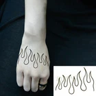 Временная татуировка-наклейка для мужчин и женщин, водостойкая, с рисунком пламени, линий, флэш-тату