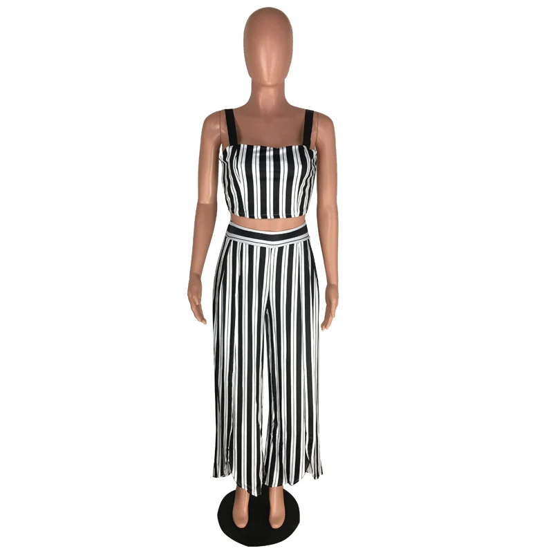 Женский спортивный костюм из двух предметов футболка в полоску без рукавов и