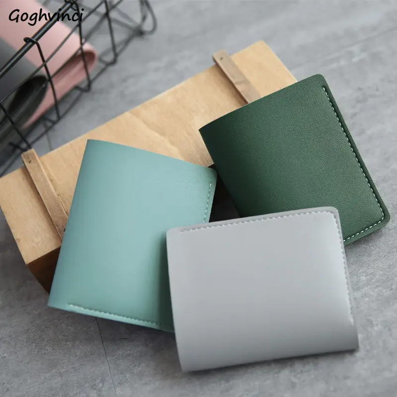 

Wallets Women Solid PU Leisure Card Holder Money Bag Coin Clutch Ins Students Mini Purse Fashion Korean Style Retro Short Wallet