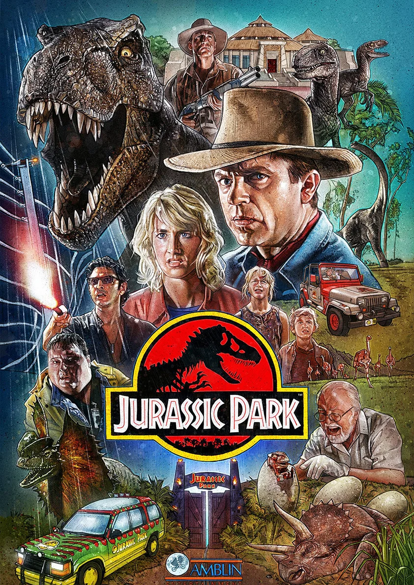 E. /Челюсти/Termina/Парк Юрского периода Spielberg Постеры фильма картина облицовочный плакат белая бумага на стену для дома и бара Декор/наклейки