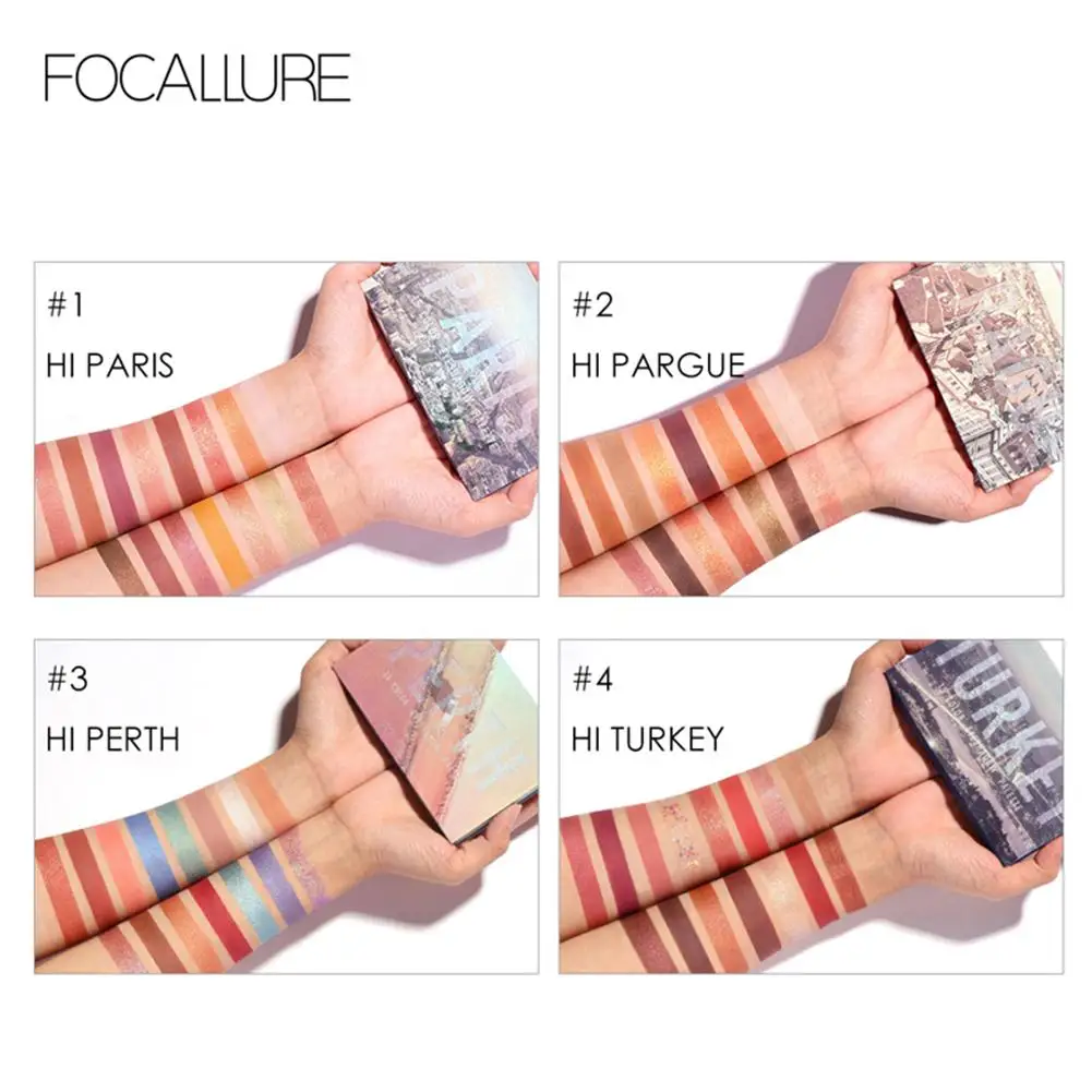 FOCALLURE Matte блестящие тени для век 12/15/16 цветов пигментные Палитра