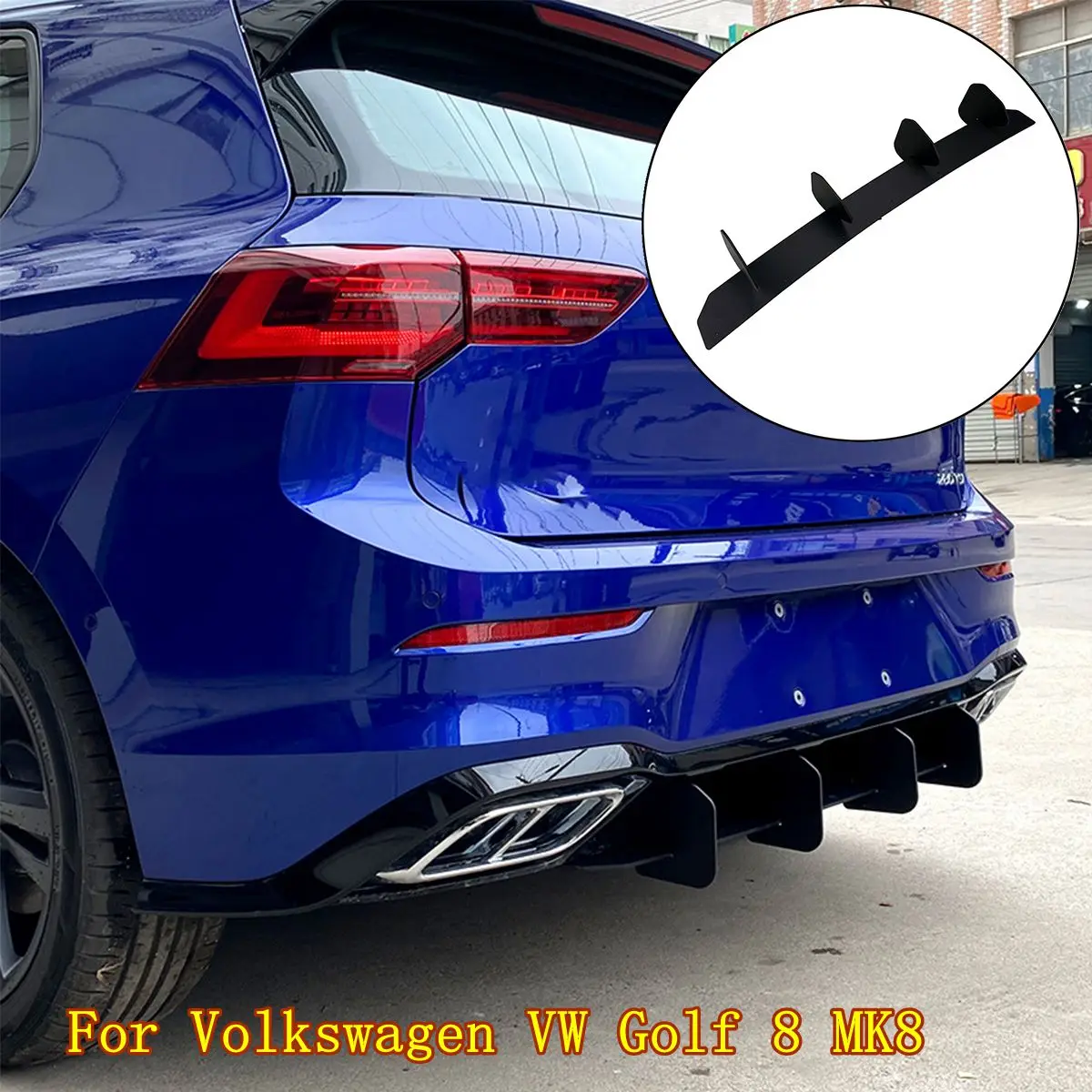 

Black Car Rear Bumper Diffuser Tail Apron Flaps Side Splitters Fits For Volkswagen VW Golf 8 MK8