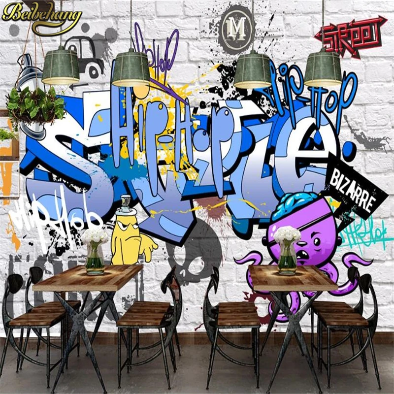 Настенная бумага beibehang на заказ фон для гостиной в стиле граффити хип хоп цветное