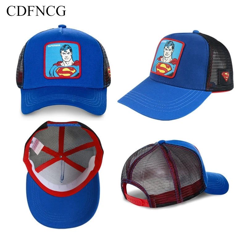 2019 лето мультфильм фильм Snapback поп вышивка Супермен дышащая бейсбольная кепка
