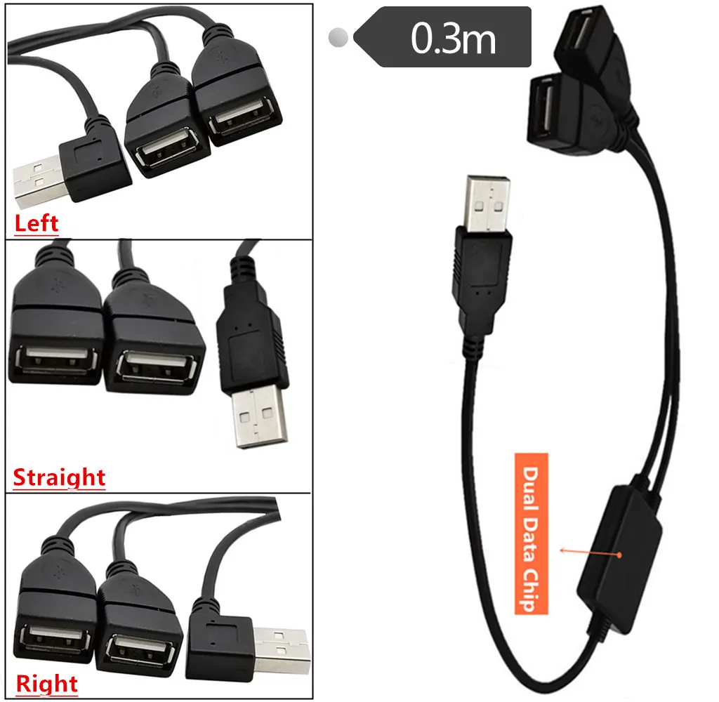 Кабель-разветвитель с двумя USB-портами 2 0 а 3 м