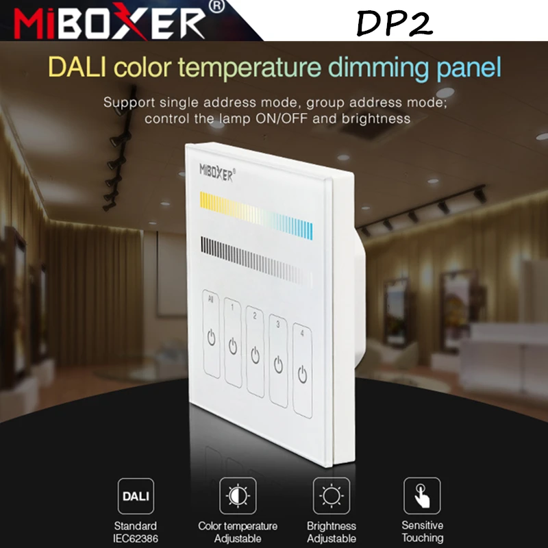 Miboxer DP2 DALI цветовая температура Затемняющая панель сенсорная яркость