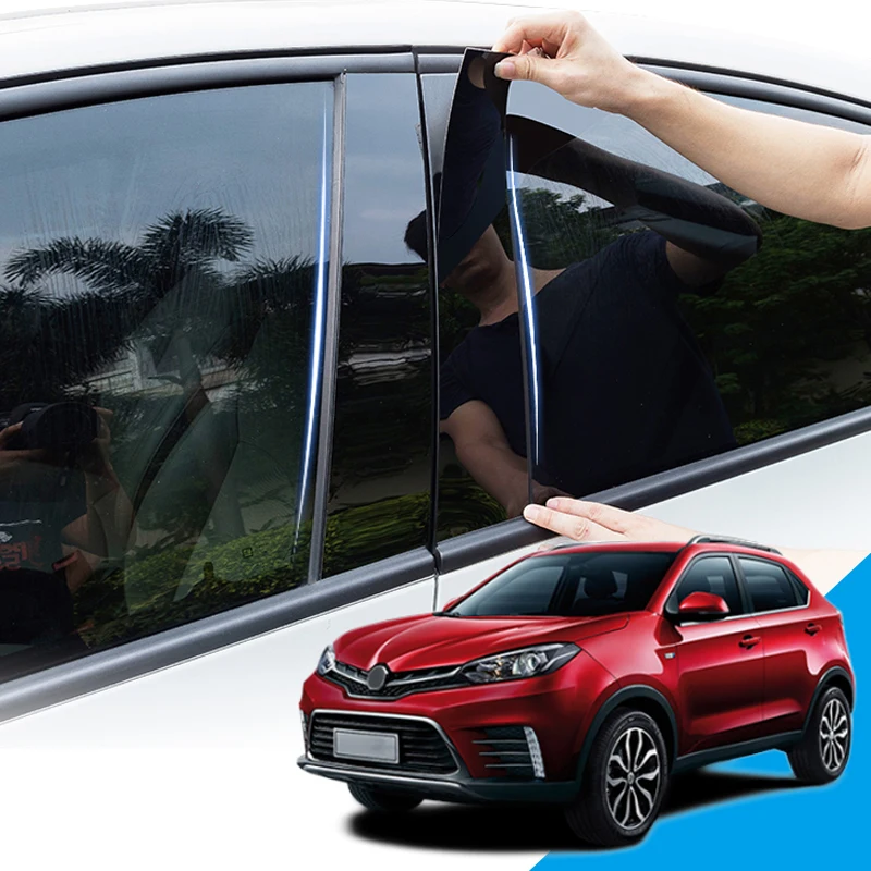 

6pcs Car Styling PVC Car Window Pillar Trim Sticker Middle BC Column Stickers External Auto Accessories Fit For MG GS 2015-2020