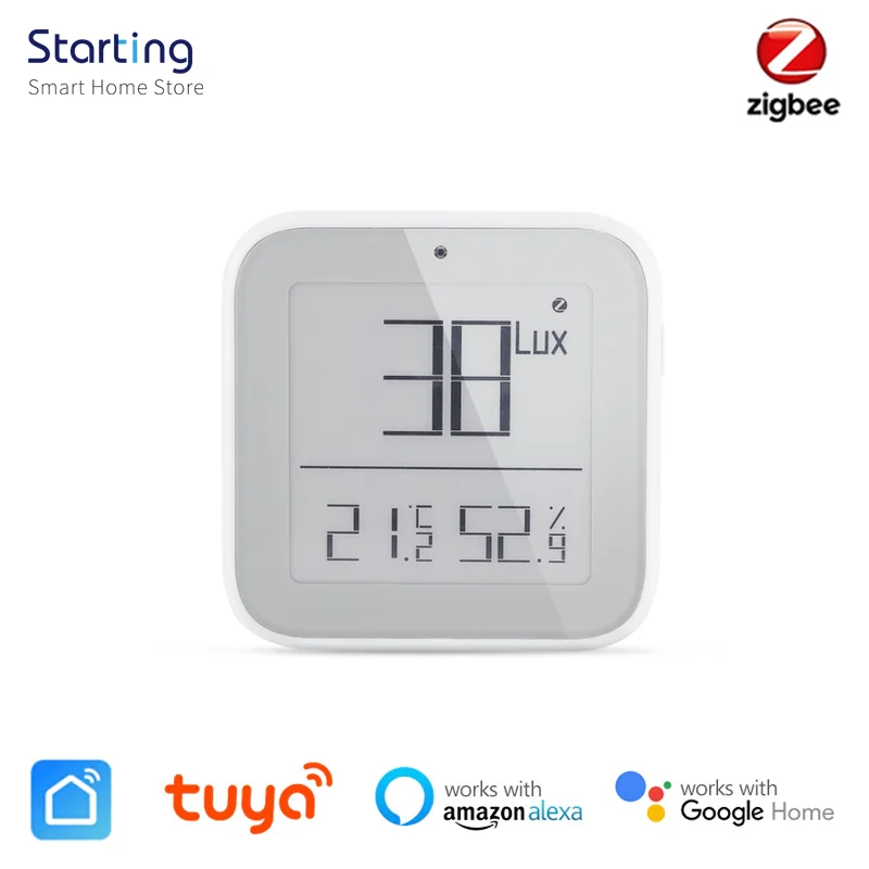 

Tuya Zigbee Смарт Яркость легкий термометр чувствительный Температура детектор влажности умный дом Поддержка Alexa Google Home