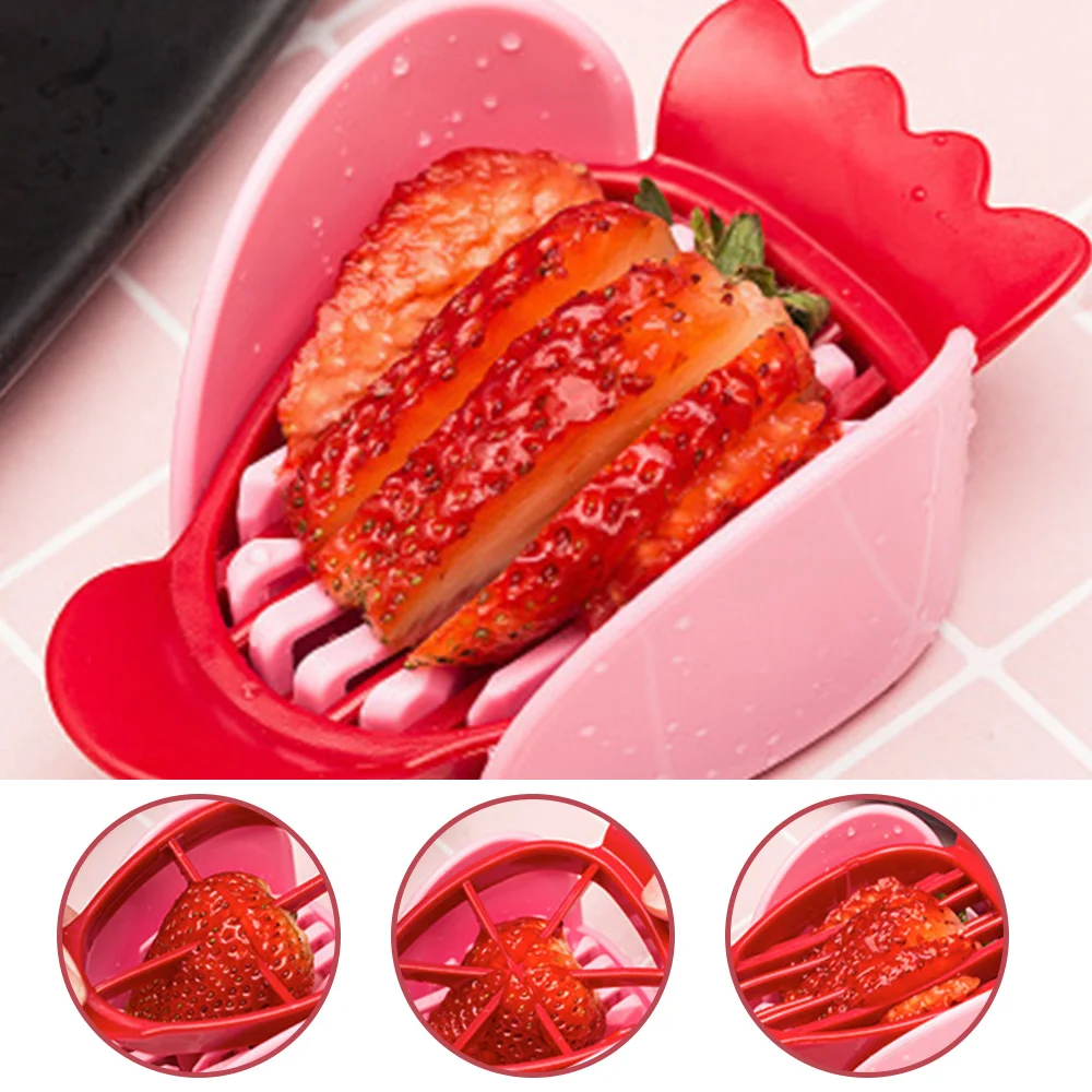 

Household Kitchen Fruit Gadget Strawberry Slicer Strawberry Corer Strawberry Stem Remover Fruit Cutter Slice Kitchen Tools